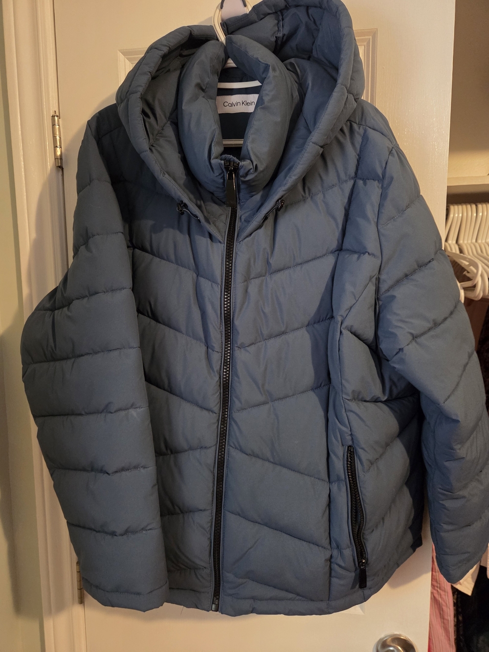 Calvin Klein Dusty Blue Quilted Puffer Jacket - Women's 2X
